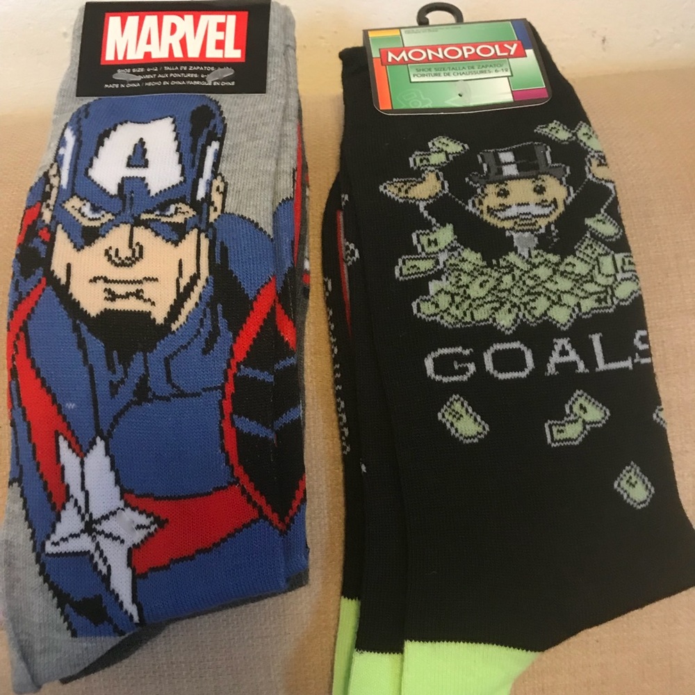 Marvel and Monopoly Socks